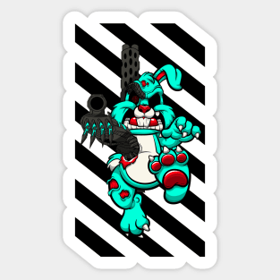 Halloween rabbit cyborg monster gamer style Sticker